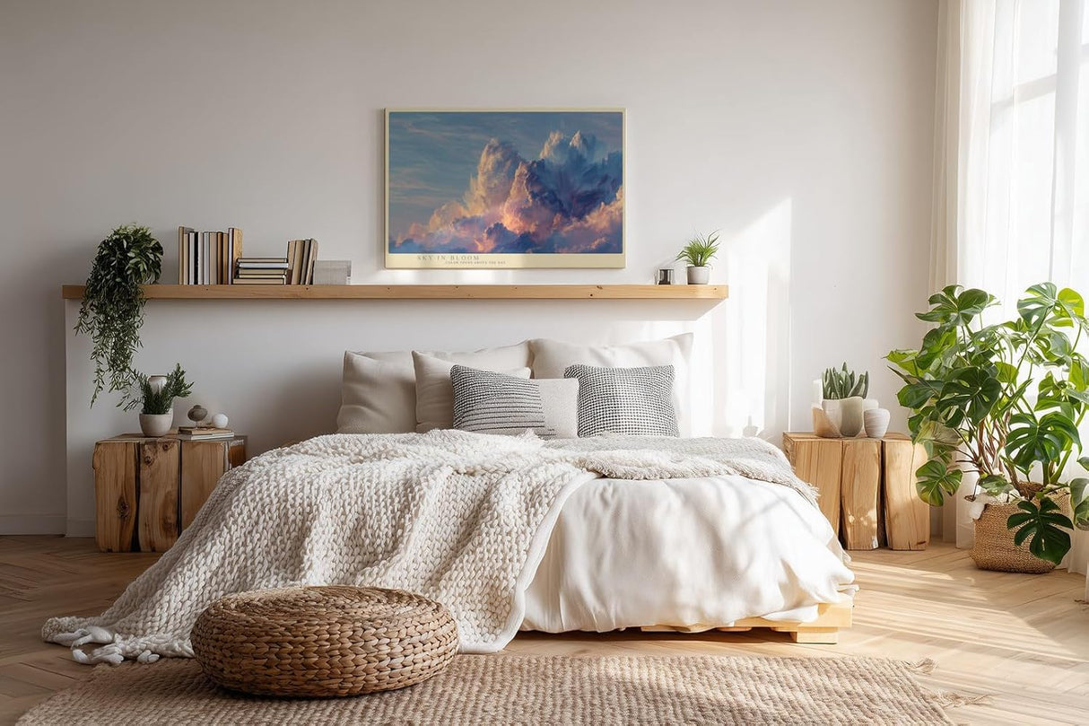 Paul Sinus Wandbild 120x80cm Sky in Bloom dramatische Wolken Himmel Landschaft Kunst Poster für Wohnzimmer Schlafzimmer Büro