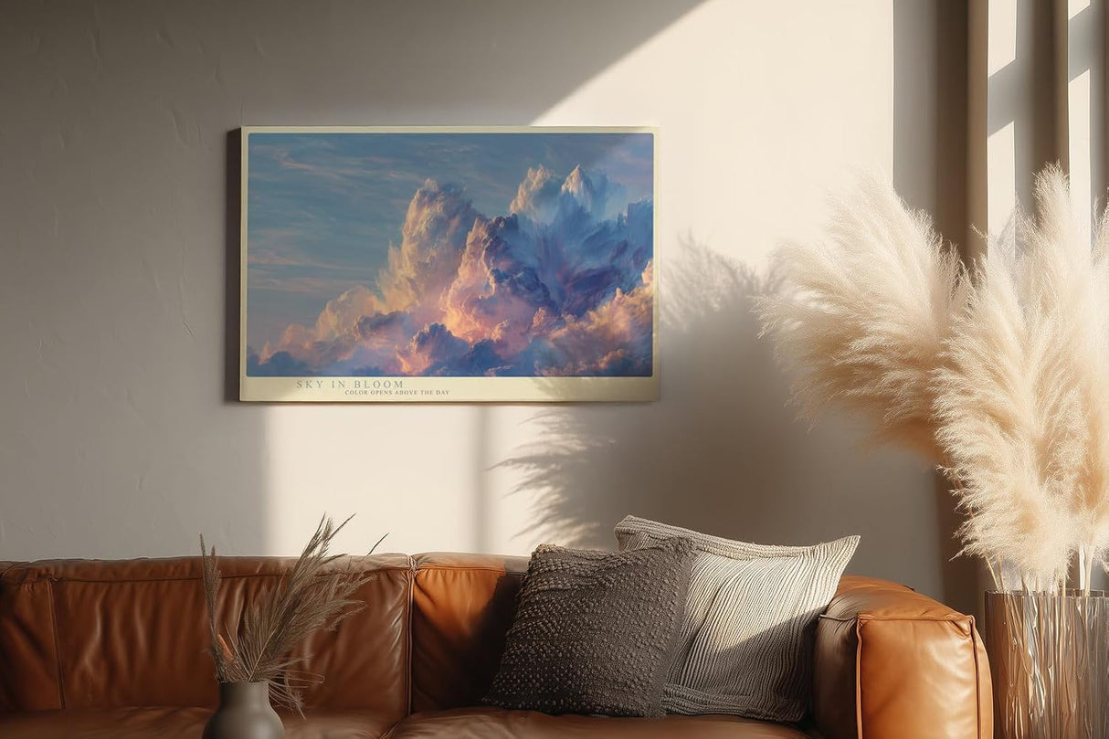 Paul Sinus Wandbild 120x80cm Sky in Bloom dramatische Wolken Himmel Landschaft Kunst Poster für Wohnzimmer Schlafzimmer Büro