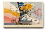 Paul Sinus Wandbild 120x80cm Sneaker im Blumenfeld Moderne Sommer Illustration Lifestyle Kunst für Wohnzimmer Schlafzimmer Jugendzimmer