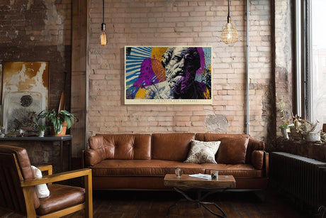 Paul Sinus Wandbild 120x80cm Socrates in Color and Contrast moderne Pop Art Statue Philosophie Kunst Poster für Wohnzimmer Büro Studio