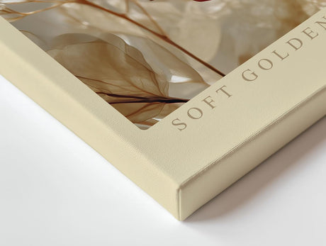 Paul Sinus Wandbild 120x80cm Soft Golden Branches botanische Blätter im warmen Licht Natur Fotokunst Poster für Wohnzimmer Schlafzimmer Büro
