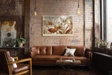 Paul Sinus Wandbild 120x80cm Soft Golden Branches botanische Blätter im warmen Licht Natur Fotokunst Poster für Wohnzimmer Schlafzimmer Büro