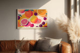 Paul Sinus Wandbild 120x80cm Sommer Früchte Illustration Orange Grapefruit Kirsche farbenfrohe Obst Kunst modernes Küchenbild stilvolle Wanddekoration für Küche Esszimmer Café