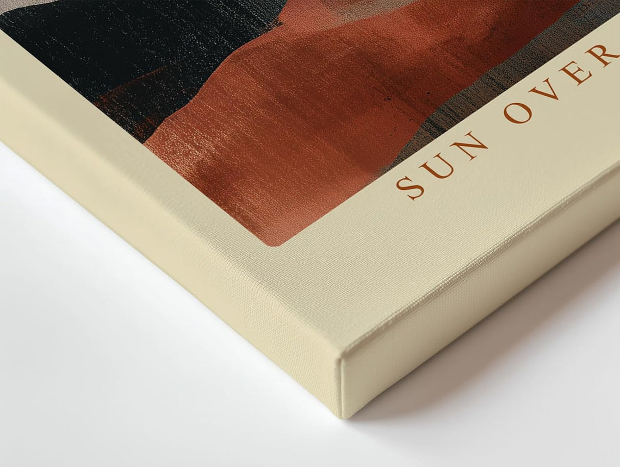 Paul Sinus Wandbild 120x80cm Sonne Über Ruhiger Landschaft Moderne Naturkunst LeinWandbild 120x80cm Minimalistische Wanddekoration
