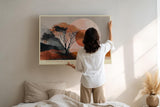 Paul Sinus Wandbild 120x80cm Sonne Über Ruhiger Landschaft Moderne Naturkunst LeinWandbild 120x80cm Minimalistische Wanddekoration