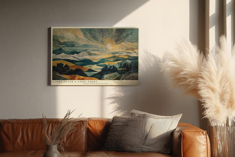 Paul Sinus Wandbild 120x80cm Sonnenaufgang Über Landschaft Moderne Naturkunst LeinWandbild 120x80cm Abstrakte Landschaft Wanddekoration