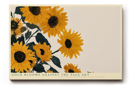 Paul Sinus Wandbild 120x80cm Sonnenblumen Illustration mit goldenen Blueten moderne florale Naturkunst