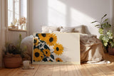 Paul Sinus Wandbild 120x80cm Sonnenblumen Illustration mit goldenen Blueten moderne florale Naturkunst