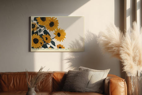 Paul Sinus Wandbild 120x80cm Sonnenblumen Illustration mit goldenen Blueten moderne florale Naturkunst