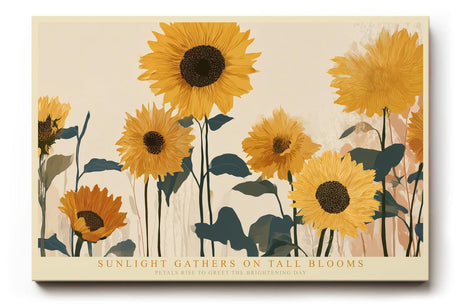 Paul Sinus Wandbild 120x80cm Sonnenblumen im warmen Sonnenlicht moderne florale Naturkunst