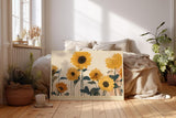 Paul Sinus Wandbild 120x80cm Sonnenblumen im warmen Sonnenlicht moderne florale Naturkunst