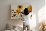 Paul Sinus Wandbild 120x80cm Sonnenblumen im warmen Sonnenlicht moderne florale Naturkunst