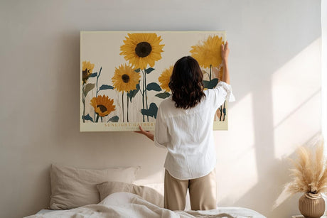 Paul Sinus Wandbild 120x80cm Sonnenblumen im warmen Sonnenlicht moderne florale Naturkunst