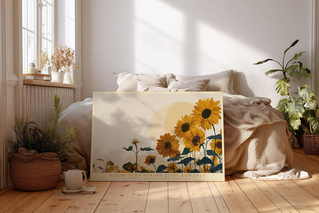 Paul Sinus Wandbild 120x80cm Sonnenblumenfeld moderne florale Naturkunst mit warmen Farben
