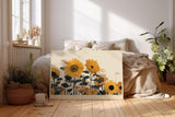 Paul Sinus Wandbild 120x80cm Sonnenblumenfeld moderne florale Naturkunst mit warmen Gelbtoenen