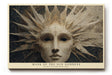 Paul Sinus Wandbild 120x80cm Sonnenmasken Gesicht – Mystische Kunst mit ornamentaler Struktur und heller Eleganz
