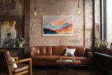 Paul Sinus Wandbild 120x80cm Sonnenuntergang über sanften Bergen – Moderne Landschaftskunst mit warmen Farben für stilvolle Wohnräume