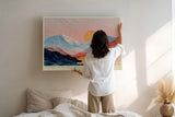 Paul Sinus Wandbild 120x80cm Sonnenuntergang über sanften Bergen – Moderne Landschaftskunst mit warmen Farben für stilvolle Wohnräume