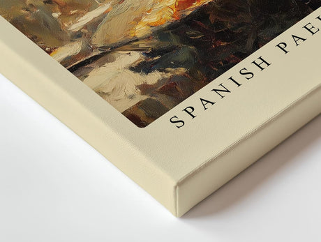 Paul Sinus Wandbild 120x80cm Spanische Paella Tradition auf dem Platz – Mediterrane Kochszene mit lebendiger Atmosphäre