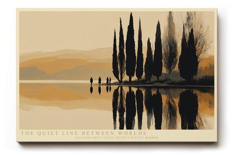 Paul Sinus Wandbild 120x80cm Spiegelnde Zypressenlandschaft am See moderne ruhige Naturkunst