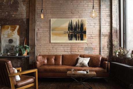 Paul Sinus Wandbild 120x80cm Spiegelnde Zypressenlandschaft am See moderne ruhige Naturkunst