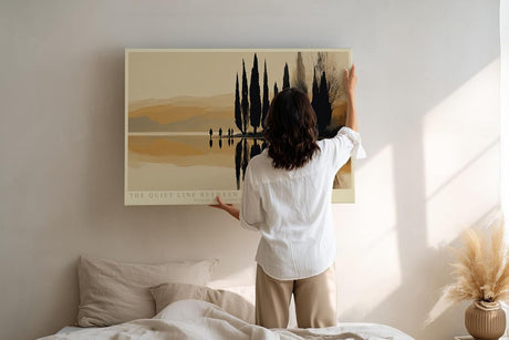 Paul Sinus Wandbild 120x80cm Spiegelnde Zypressenlandschaft am See moderne ruhige Naturkunst