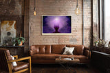 Paul Sinus Wandbild 120x80cm spirituelle Energie abstrakte Meditation violett moderne Bewusstseinskunst grosses Kunstbild stilvolle Wanddekoration fuer Wohnzimmer Yoga Raum
