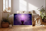 Paul Sinus Wandbild 120x80cm spirituelle Energie abstrakte Meditation violett moderne Bewusstseinskunst grosses Kunstbild stilvolle Wanddekoration fuer Wohnzimmer Yoga Raum