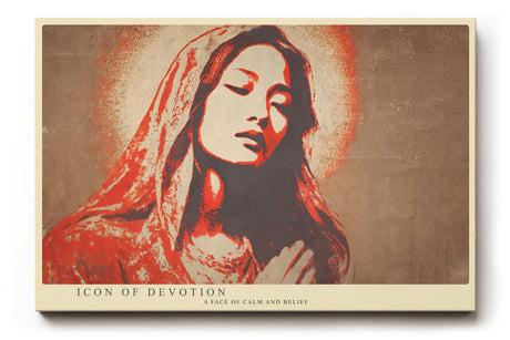 Paul Sinus Wandbild 120x80cm Spirituelles Frauenportrait Moderne Ikonen Kunst LeinWandbild 120x80cm Meditative Wanddekoration