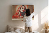 Paul Sinus Wandbild 120x80cm Spirituelles Frauenportrait Moderne Ikonen Kunst LeinWandbild 120x80cm Meditative Wanddekoration