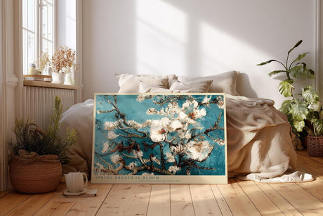 Paul Sinus Wandbild 120x80cm Spring Breath in Bloom Kirschblüten Zweige vor blauem Himmel florale Kunst Poster für Wohnzimmer Schlafzimmer