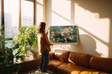 Paul Sinus Wandbild 120x80cm Spring Breath in Bloom Kirschblüten Zweige vor blauem Himmel florale Kunst Poster für Wohnzimmer Schlafzimmer