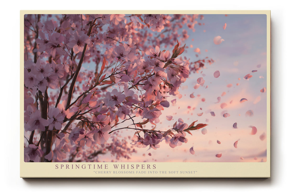 Paul Sinus Wandbild Springtime Whispers – zarte Kirschblüten im Wind symbolisieren Vergänglichkeit, Romantik und die Schönheit des Frühlings