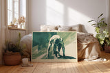 Paul Sinus Wandbild 120x80cm Sprinter im Startmoment moderne Sportkunst mit kraftvoller Dynamik