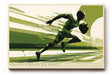 Paul Sinus Wandbild 120x80cm Sprinter mit Football dynamische Sportkunst mit kraftvoller Bewegung
