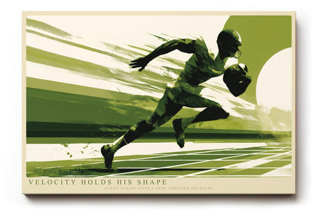 Paul Sinus Wandbild 120x80cm Sprinter mit Football dynamische Sportkunst mit kraftvoller Bewegung