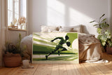 Paul Sinus Wandbild 120x80cm Sprinter mit Football dynamische Sportkunst mit kraftvoller Bewegung