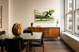 Paul Sinus Wandbild 120x80cm Sprinter mit Football dynamische Sportkunst mit kraftvoller Bewegung