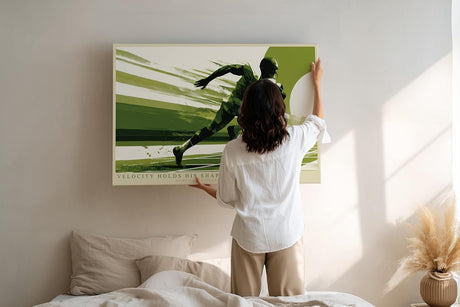 Paul Sinus Wandbild 120x80cm Sprinter mit Football dynamische Sportkunst mit kraftvoller Bewegung