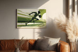 Paul Sinus Wandbild 120x80cm Sprinter mit Football dynamische Sportkunst mit kraftvoller Bewegung
