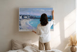 Paul Sinus Wandbild St Ives The Coastal Jewel Malerisches Seemotiv der Küstenstadt St Ives mit Sandstrand, Hafen und blauer Weite.