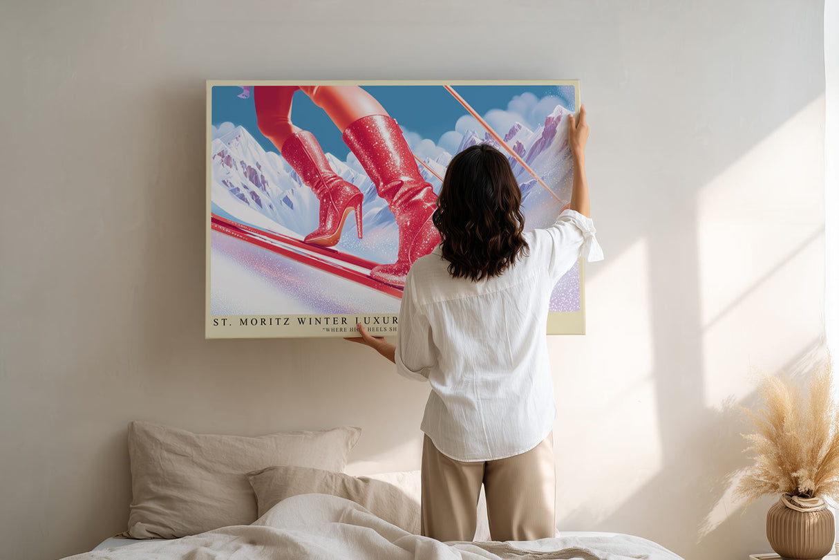 Paul Sinus Wandbild St. Moritz Winter Luxury – Glamouröse Eleganz im Schnee für moderne Raumgestaltung