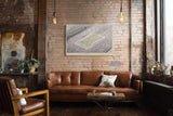 Paul Sinus Wandbild 120x80cm Stadion Panorama Sport Kunst LeinWandbild 120x80cm Fußball Arena Wanddekoration