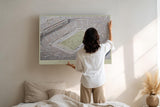 Paul Sinus Wandbild 120x80cm Stadion Panorama Sport Kunst LeinWandbild 120x80cm Fußball Arena Wanddekoration