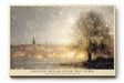 Paul Sinus Wandbild 120x80cm Stadt Landschaft goldene Lichter modern grau gold Kunst Kunstdruck grosses Kunstbild atmosphaerische Wanddekoration fuer Wohnzimmer Büro