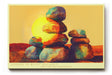 Paul Sinus Wandbild 120x80cm Steinturm Balance abstrakte Naturkunst orange blau modernes Landschaftsmotiv Kunstdruck grosses Wandbild 120x80cm ruhige Wanddekoration fuer Wohnzimmer Büro