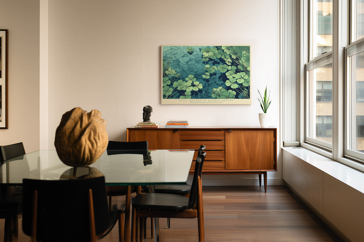 Paul Sinus Wandbild Still Waters of Hidden Depths Botanical Reflection in Aqua Serenity