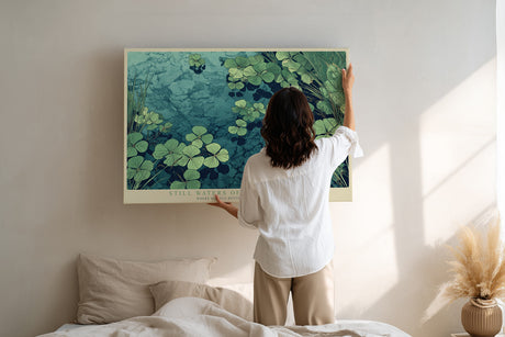 Paul Sinus Wandbild Still Waters of Hidden Depths Botanical Reflection in Aqua Serenity