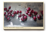 Paul Sinus Wandbild 120x80cm Stillleben rote Kirschen moderne Oelmalerei Stil grau rote Farbkontraste elegantes Kunstbild klassische Wanddekoration fuer Kueche Esszimmer Wohnzimmer
