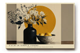 Paul Sinus Wandbild 120x80cm Stillleben Vase Blumen Zitronen modern beige gelb Kunstdruck grosses Kunstbild stilvolle Wanddekoration fuer Wohnzimmer Kueche Esszimmer Büro